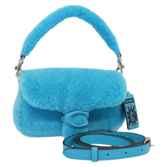Coach Tabby 18 Shoulder Bag Wool Outlet 2way Blue Auth yk17597